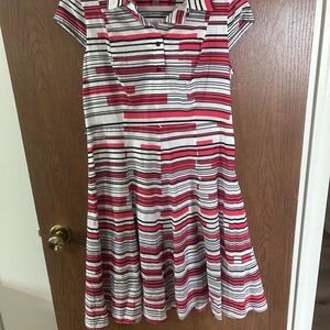 Woman’s Red & White Striped Polo Dress. NO waist tie